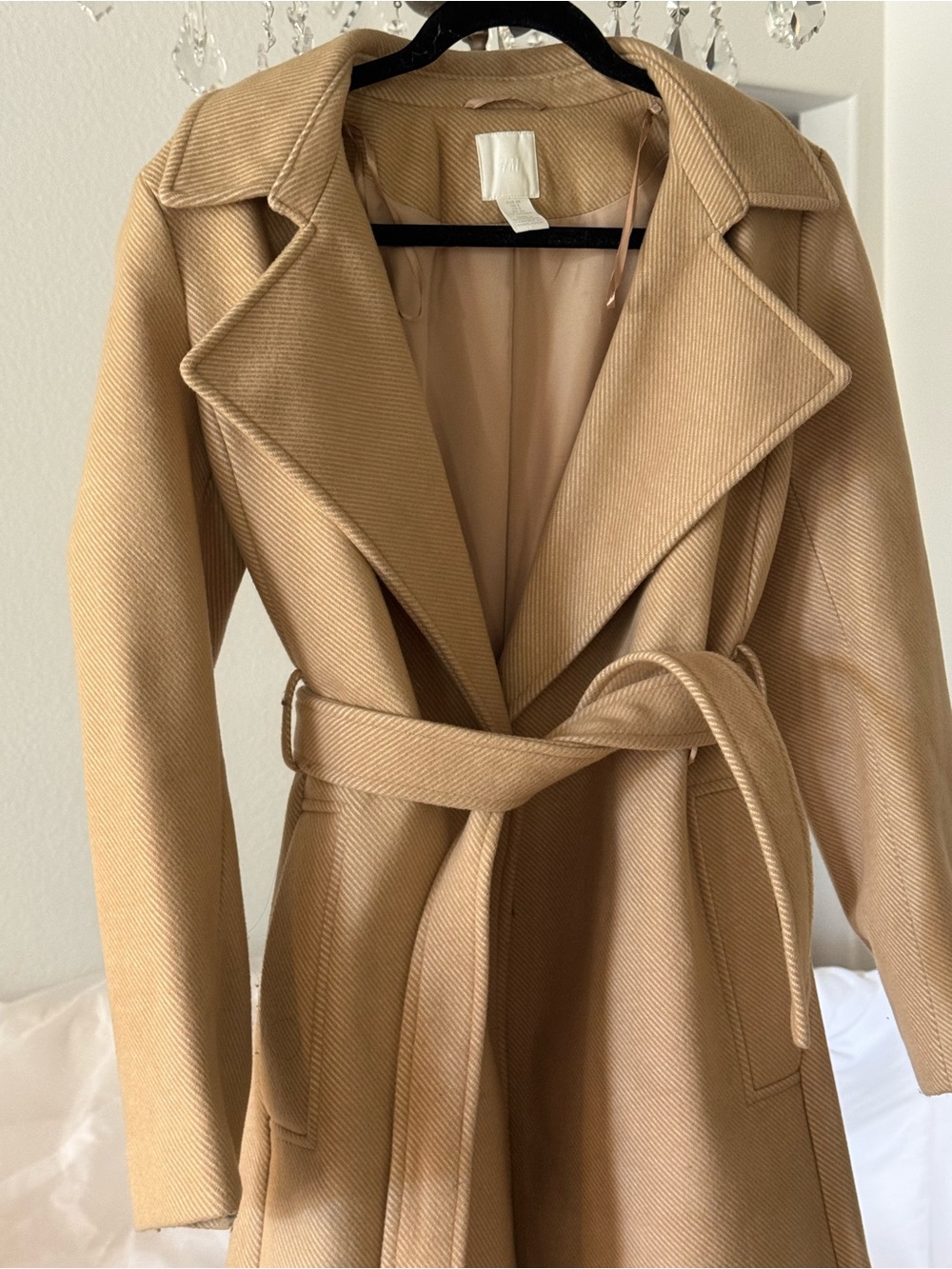 H&M Tan Wrap Belted Trench Coat - Picture 5 of 10